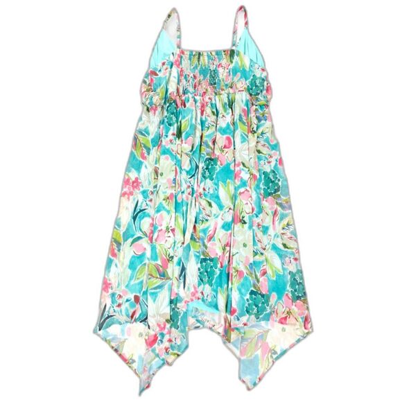 NWT Torrid Tea Length Chiffon Pleated Shark Bite Dress Resort Tropical Floral 2X - Picture 6 of 8